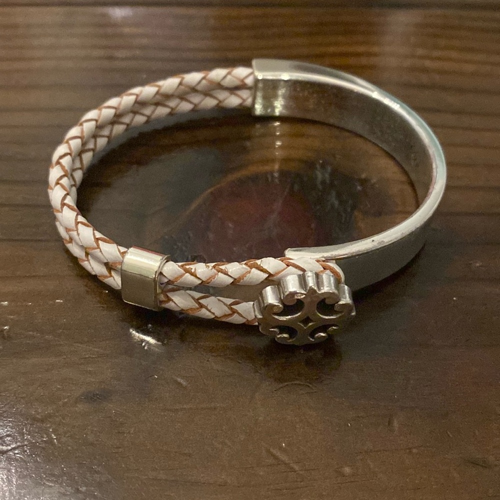 Brighton white/silver braided/woven bracelet
